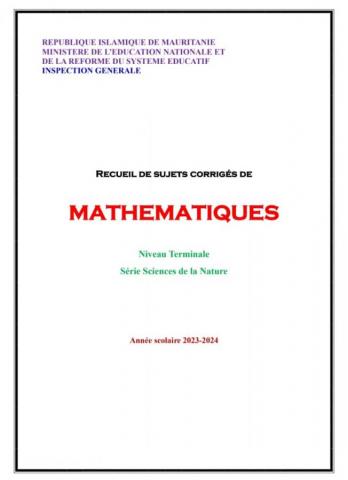 MATHEMATIQUES  Niveau Terminale  Série Sciences de la Nature